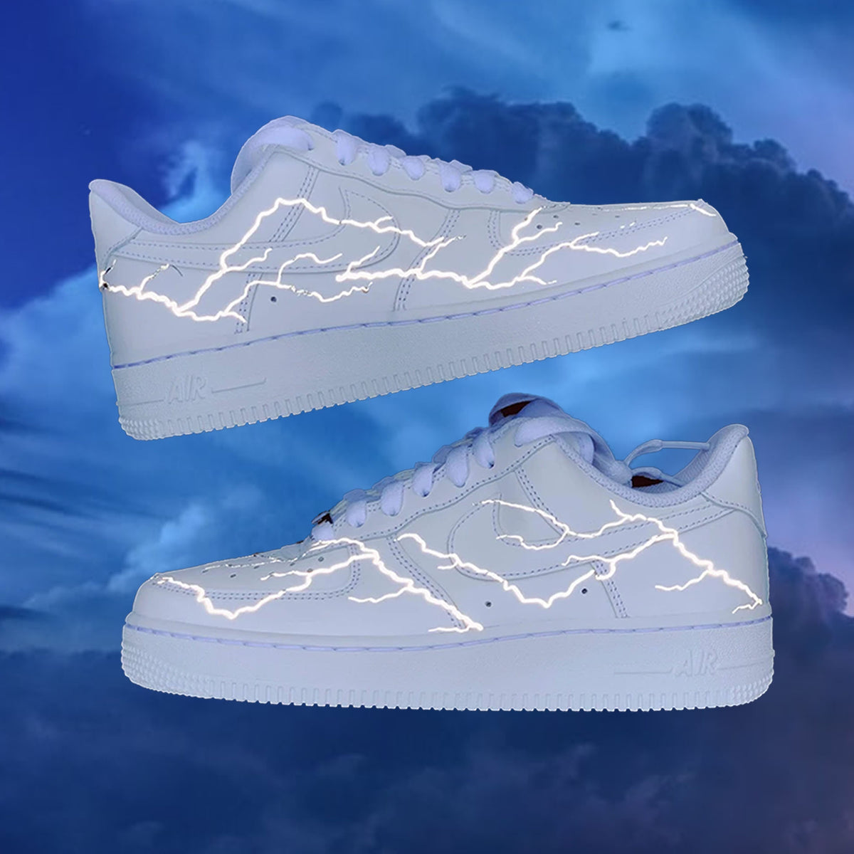 Reflective Lightning Custom Nike Air Force 1  Custom nikes, Nike air force,  Nike shoes air force