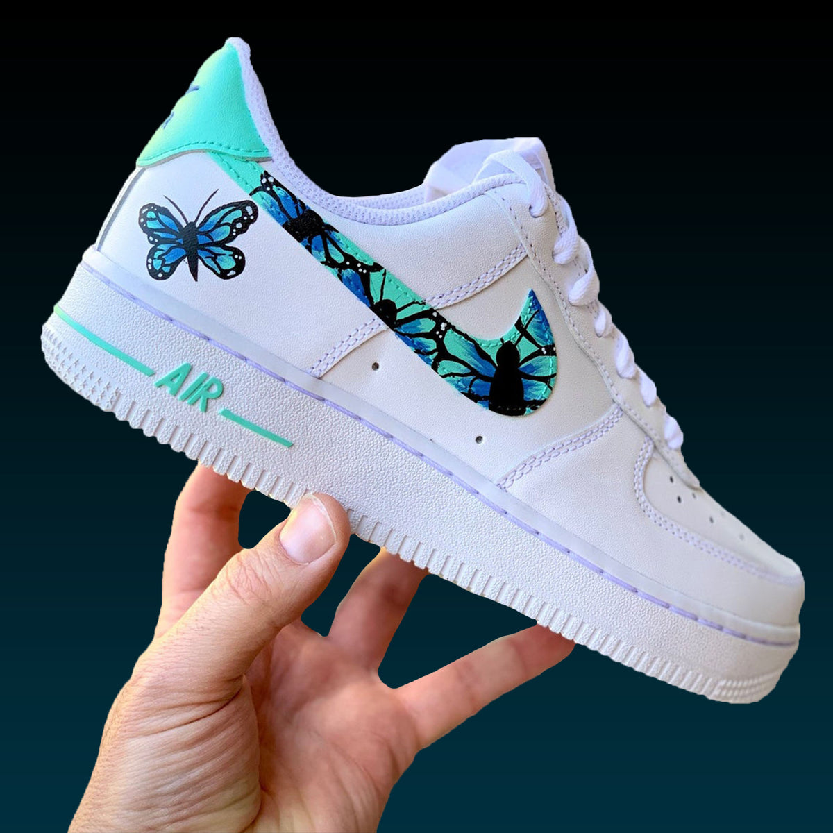 Nike CUSTOM Painted And Reflective Butterfly Air Force Ones