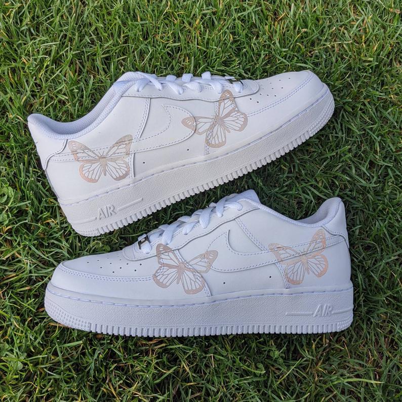 Nike Air Force 1 Custom Shoes Reflective Butterfly Sneakers All Sizes 