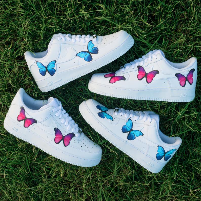 NIKE AIRFORCE 1 THE BLUE BUTTERFLY (MULTIPLE COLORS) – LzDIAMOND Customs