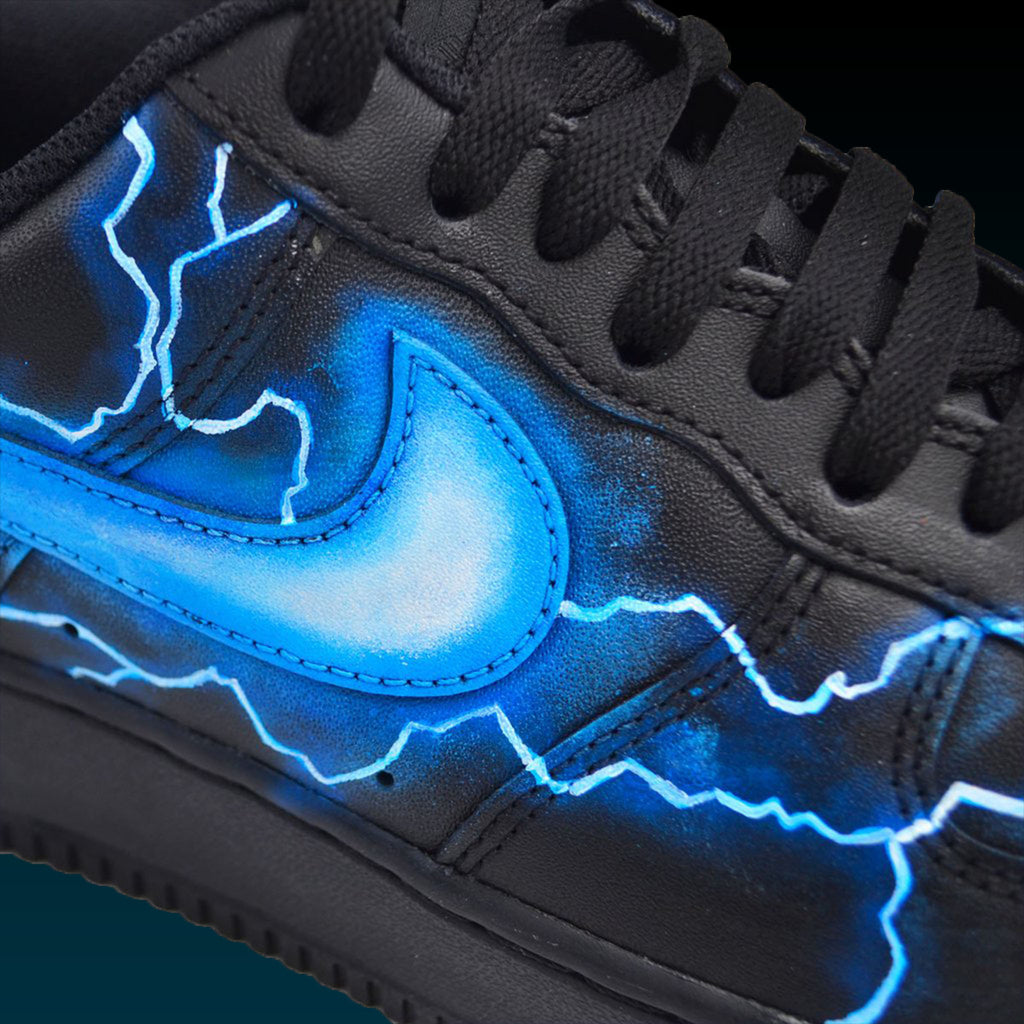 NIKE AIRFORCE 1 DRIP BLACK & BLUE – LzDIAMOND Customs